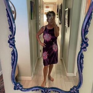 Purple sun dress. One size/large. Comfy. Braided straps.